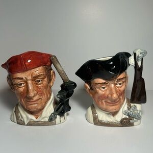 Royal Doulton Character Jugs Williamsburg Blacksmith Gunsmith England Set of 2